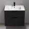 Black Vanity, Wall Mounted, Modern, 28